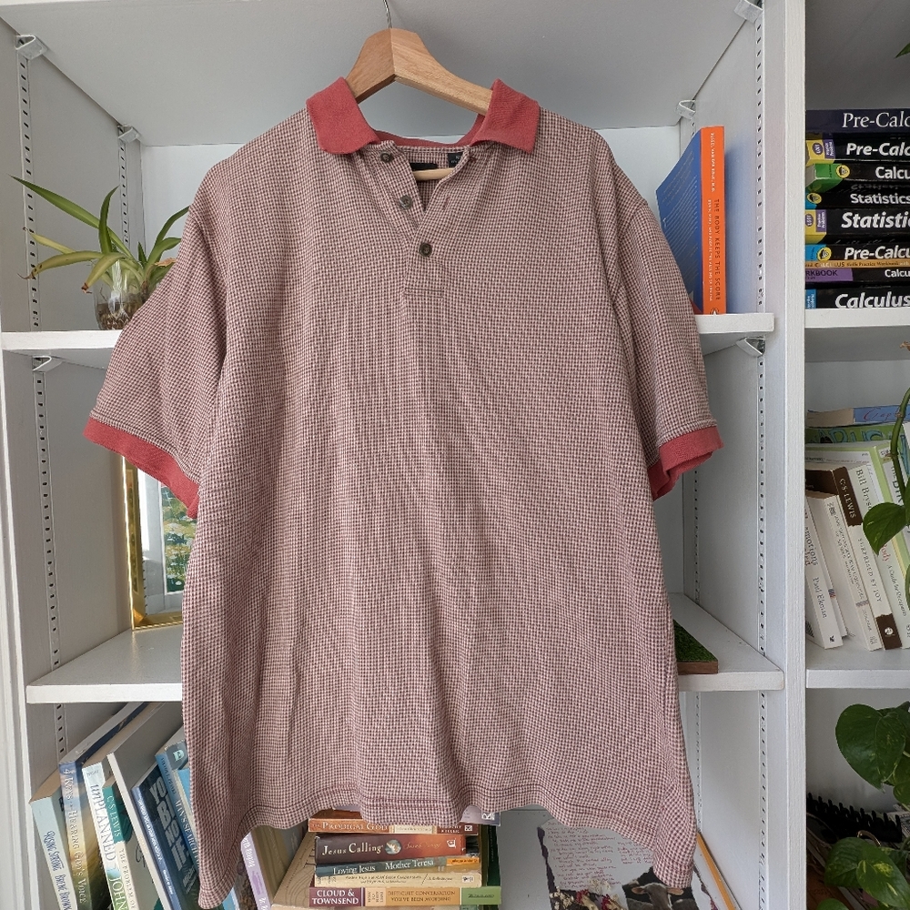 Van Heusen Men's Polo Shirt Short Sleeve Size Medium Preppy 90s Oversized